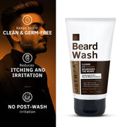 Ustraa Beard Wash Woody - 100 ml - Sulphate-free Beard Wash | Thick Foam, No Post-wash Dryness, Cleansed & Smooth Beard | Beard Shampoo for Germ-Free Beard