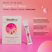 The Good Bug Good Down There SuperGut Powder for Women - 15 Sticks (3g each) | Pre & Probiotic Supplement, 2.5 Billion CFU