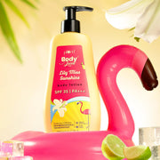 Plum BodyLovin' Lily Miss Sunshine SPF 35 PA+++ Sunscreen Body Lotion For Summers | No White Cast | Broad Spectrum UVA & UVB Protection | Aloe Juice Cools Skin by 1°| Hydrates Up to 72 Hours | Fruity Floral Fragrance - 200ml
