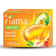 Fiama Gel Bar Peach & Avocado 375g (125g x 3) | Soft Moisturised Skin | Bathing Soap with Skin Condi