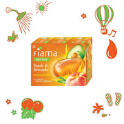 Fiama Gel Bar Peach & Avocado 375g (125g x 3) | Soft Moisturised Skin | Bathing Soap with Skin Condi