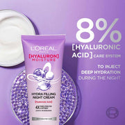 L'Oreal Paris Hyaluron Moisture Hydra Filling Night Cream, 180ml