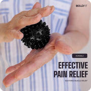 Boldfit Spike Massage Ball for Physiotherapy Spike Ball High Density Massage Roller for Pain Relief Full Body Acupressure Ball for Foot, Hand, Back Massage Lacrosse Ball Massage for Recovery, Plastic, Rubber - Black