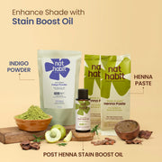 Nat Habit Organic Indigo Powder (HUFA Pigment) 85g | Natural Hair Colour for Black Hair | Post-Henna
