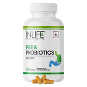 INLIFE Prebiotic Probiotic Supplement, 6 Strains, Gut Health, 60 Capsules