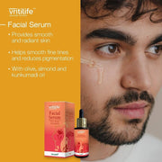 Vritilife Ayurvedic Facial Serum With Olive, Almond, And Kunkumadi Oil For Smooth, Radiant Skin, 30ml