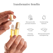 Shankara Unisex Timeless Lip Oil Roll-On for Glossy, Soft Lips with Essential Oils for Hydration, Nourishment & Healing – Travel Size, Sun Protection, No Fragrance, Brightening (4ml)