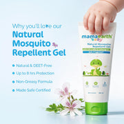 Mamaearth Natural Mosquito Repellent Gel 100ml | DEET Free | Citronella & Lemongrass Oil | Up to 8 H