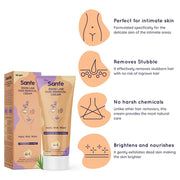Sanfe Bikini Line Hair Removal Cream with Spatula for Sensitive Skin | With Vitamin E & Aloe Vera | 