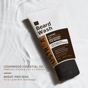 Ustraa Beard Wash Woody - 100 ml - Sulphate-free Beard Wash | Thick Foam, No Post-wash Dryness, Cleansed & Smooth Beard | Beard Shampoo for Germ-Free Beard