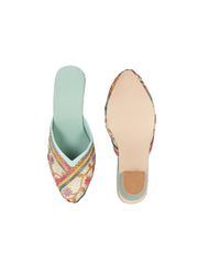 Gerief Embroidered Ethnic Block Heel Mules view 12