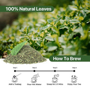BLUE TEA - Spearmint Tea - 100 gm -100 Cups | Pcos Relief | Balances Hormones, Reduces Facial Hair & Acne and Supports Digestion | Herbal Tea - Dried Loose Leaf - Caffeine Free | Reusable Pet Jar