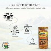 Oh So Organic Mumbai Masala Makhana 87g | Roasted Fox Nuts Snack | Olive Oil Roasted Healthy Makhana | Gluten Free Crunchy Snack | Spicy Masala Flavoured Lotus Seeds