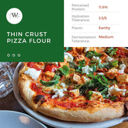 TWF Thin Crust Pizza Flour | 1Kg | Unbleached | Comes with Recipe | Flour 00 Alternative | High Stretch Ability | For Delicious, Crispy Pizza at Home | For Beginners and Professionals Both | Neapolitan Alternative