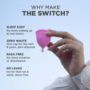 Pee Safe Reusable Menstrual Cup for Women | Medium Size with Pouch | Ultra Soft, Odour & Rash Free|100% Medical Grade Silicone|No Leakage|Protection for Up to 8-10 Hours | US FDA Registered,