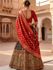 Anouk Rustic Zari Woven Semi-Stitched Lehenga with Dupatta view 27