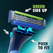 Gillette Guard 3in1 Shaving Razor Blade for men - 2 Cartridges + 1 Razor | Smooth Shave | Aqua gel Lubrastrip | 3 Platinum Coated Blades | Rubber Handle Grip | Flexi Head | good for Sensitive Skin