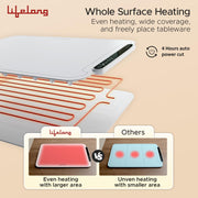 Lifelong Electric Food Warmer - 250 W | Roll Up Silicon Heating Mat | Adjustable Temperature Control with Touch | Even Warming Tray for Dining, Parties & Events | Auto Shut-Off (47 X 32 CM) (LLEFW09)