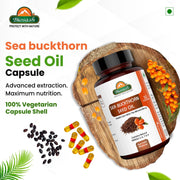 Biosash Sea Buckthorn Seed Oil Capsules 30 Caps | CO2 Extracted from Certified Organic Berries | Ome