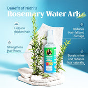 NIDHI’S GRANDMAA SECRET Rosemary Water Ark | Hair Thickening Mist, Natural Rosemary Water Spray for Thick Hair | Pure Distillate | Suitable for All Hair Types | 50 mL