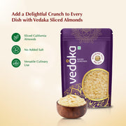 Amazon Brand - Vedaka Sliced Almonds| 200 g | California Almonds | For Cooking, Baking and Garnishes | High Protein and Fiber