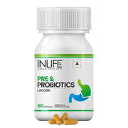 INLIFE Prebiotic Probiotic Supplement, 6 Strains, Gut Health, 60 Capsules