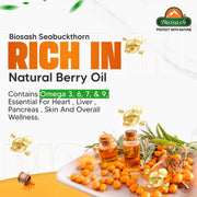Biosash Sea Buckthorn Seed Oil Capsules 30 Caps | CO2 Extracted from Certified Organic Berries | Ome