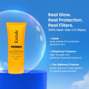 Foxtale Glow Sunscreen SPF 50 PA++++ with Vitamin C & Niacinamide, in-Vivo Tested, Sensitive-Skin Friendly, Made with 100% New-Gen Filters, Lightweight, Non-Greasy, No White Cast |for Men & Women 50ml