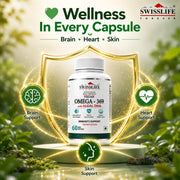 SwissLife Forever Vegan Omega 3 6 9 with Algal DHA | 60 Veg Capsules | Plant-Based Support for Brain