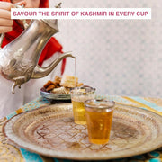 CHAYAM Kashmiri Kahwa Green Tea | 50g Loose Green Tea with Natural Saffron Flavour & Real Cardamom, Cinnamon, Cloves, Almond & Rose Petals | Boosts Immunity & Digestion | Authentic Kashmiri Chai
