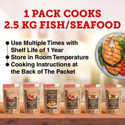 Laajawab Fish Fiesta All-In-One Natural Fish & Prawn Masala Marinade 130g | Parsley, Yellow Mustard 