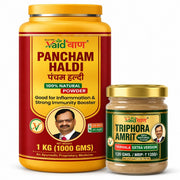 Vaidban P5 Pancham Haldi (120g) - Premium Blend of 5 Ayurvedic Turmerics including Kali, Selam, Daru & Amba Haldi | Natural Immunity Booster & Anti-Inflammatory Support | 100% Herbal Antioxidant Powder