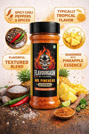 Laajawab Flavourgasm Mr. Pinehead Seasoning 80g | Tangy Fruit & Chaat Masala with Pineapple Essence 