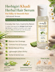 Khadi Herbal Herbigiri Herbal Hair Serum for Silky and Smooth Hair | With Aloe Vera & Chamomile | Fr