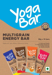 Yogabar Multigrain Energy Bar Variety Pack (10 Bars, 350g) | Fruits, Nuts, Oats & Millets | Gluten F