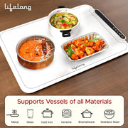 Lifelong Electric Food Warmer - 250 W | Roll Up Silicon Heating Mat | Adjustable Temperature Control with Touch | Even Warming Tray for Dining, Parties & Events | Auto Shut-Off (47 X 32 CM) (LLEFW09)