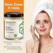Merlion Naturals Shea Butter 150g Glass Jar | Pure & Unrefined | Raw & Cold Pressed | For Skin & Hai