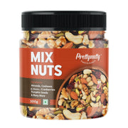PrettyNutty Healthy Nutmix 500g Jar | Almonds, Cashews, Black Raisins, Cranberries, Black Dates & Mo