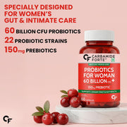 Carbamide Forte Neoflora-Women Probiotics for Women 60 Billion CFU with 150mg Prebiotic & Cranberry 