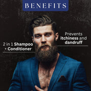 AMAzing EARTH 2 in 1 Beard Wash for Men - Shampoo + Conditioner for Hard Curly Beard with Bhringraj, Henna, Acacia & Argan Oil Certified Organic, Sulphate & Paraben Free, 100% Natural & Vegan - 100ml