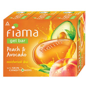 Fiama Gel Bar Peach & Avocado 375g (125g x 3) | Soft Moisturised Skin | Bathing Soap with Skin Condi