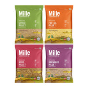 Mille Grains Combo | Foxtail, Little, Kodo and Barnyard Millet | Unpolished, Toasted, No Soaking Required | Ideal for Fasting | Rice Replacement | High Fibre and Plant Protein | Gluten Free | Cooks in 10 minutes, 500 g X 4