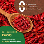 Khetika Naturale Kashmir Chilli 100 grams | Whole Kashmiri Mirchi | Rich in Antioxidants | Pesticides Free | Hygienically Sealed