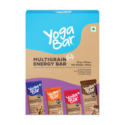 Yogabar Multigrain Energy Bar Variety Pack (10 Bars, 350g) | Fruits, Nuts, Oats & Millets | Gluten F
