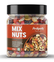 PrettyNutty Healthy Nutmix 500g Jar | Almonds, Cashews, Black Raisins, Cranberries, Black Dates & Mo