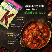 Khetika Naturale Kashmir Chilli 100 grams | Whole Kashmiri Mirchi | Rich in Antioxidants | Pesticides Free | Hygienically Sealed