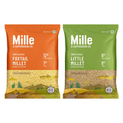 Mille Grains Combo | Foxtail, Little, Kodo and Barnyard Millet | Unpolished, Toasted, No Soaking Required | Ideal for Fasting | Rice Replacement | High Fibre and Plant Protein | Gluten Free | Cooks in 10 minutes, 500 g X 4