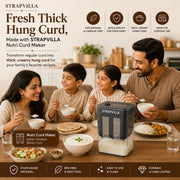 Hung Curd Maker | 1400ml Large Capacity | Greek Yogurt Filter Strainer | Fine 304 S.S. Mesh Strainer with Lid | Durable Food Grade & Curd Maker for Home | Creamy Thick Yogurt