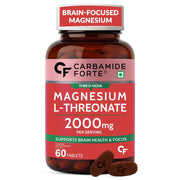 Carbamide Forte Magnesium L-Threonate 2000mg (60 Veg Tablets) | 144mg Elemental Magnesium | For Memo
