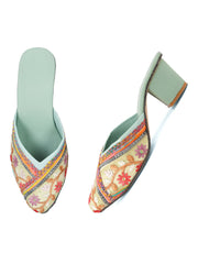 Gerief Embroidered Ethnic Block Heel Mules view 13